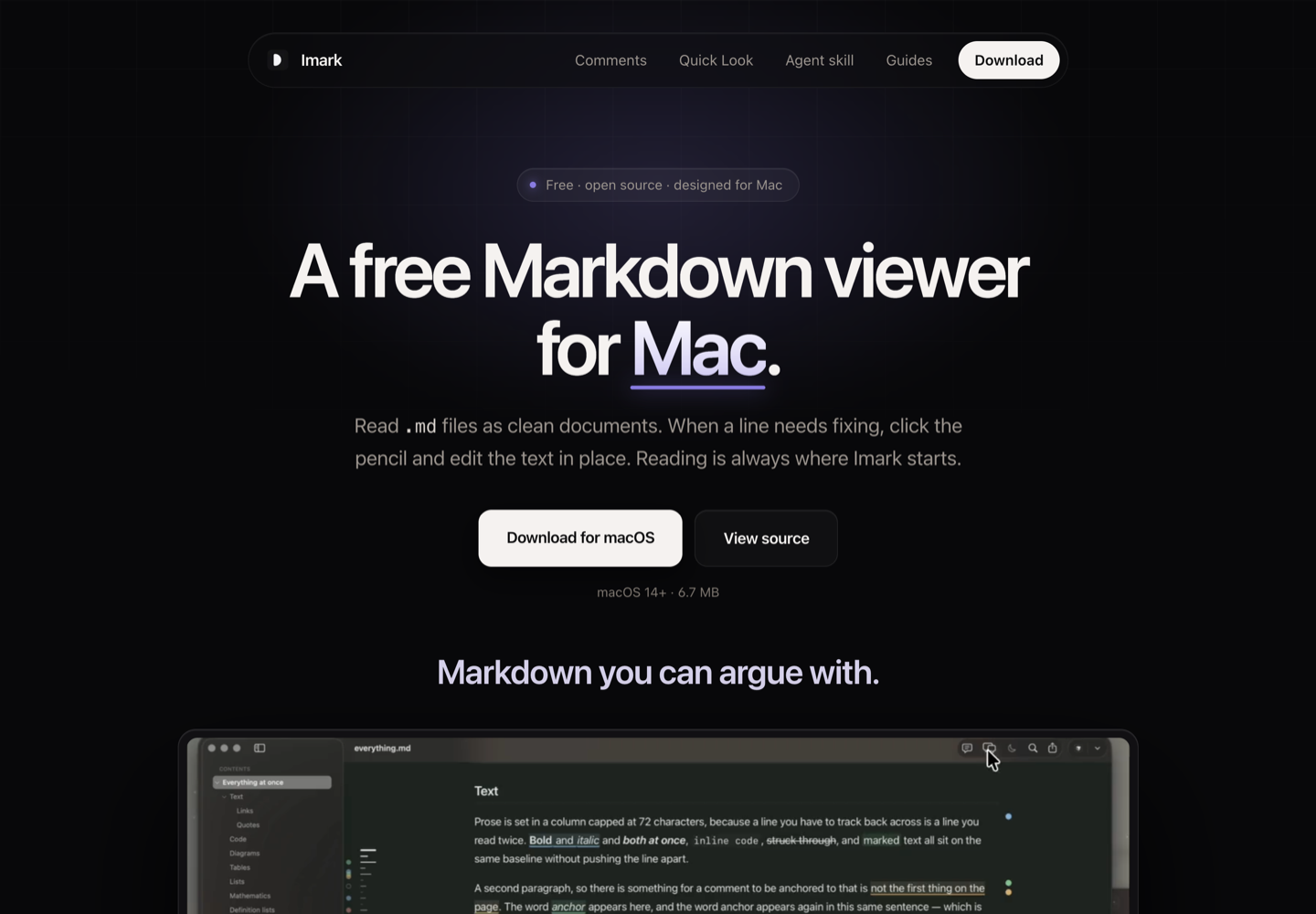 Imark website screenshot