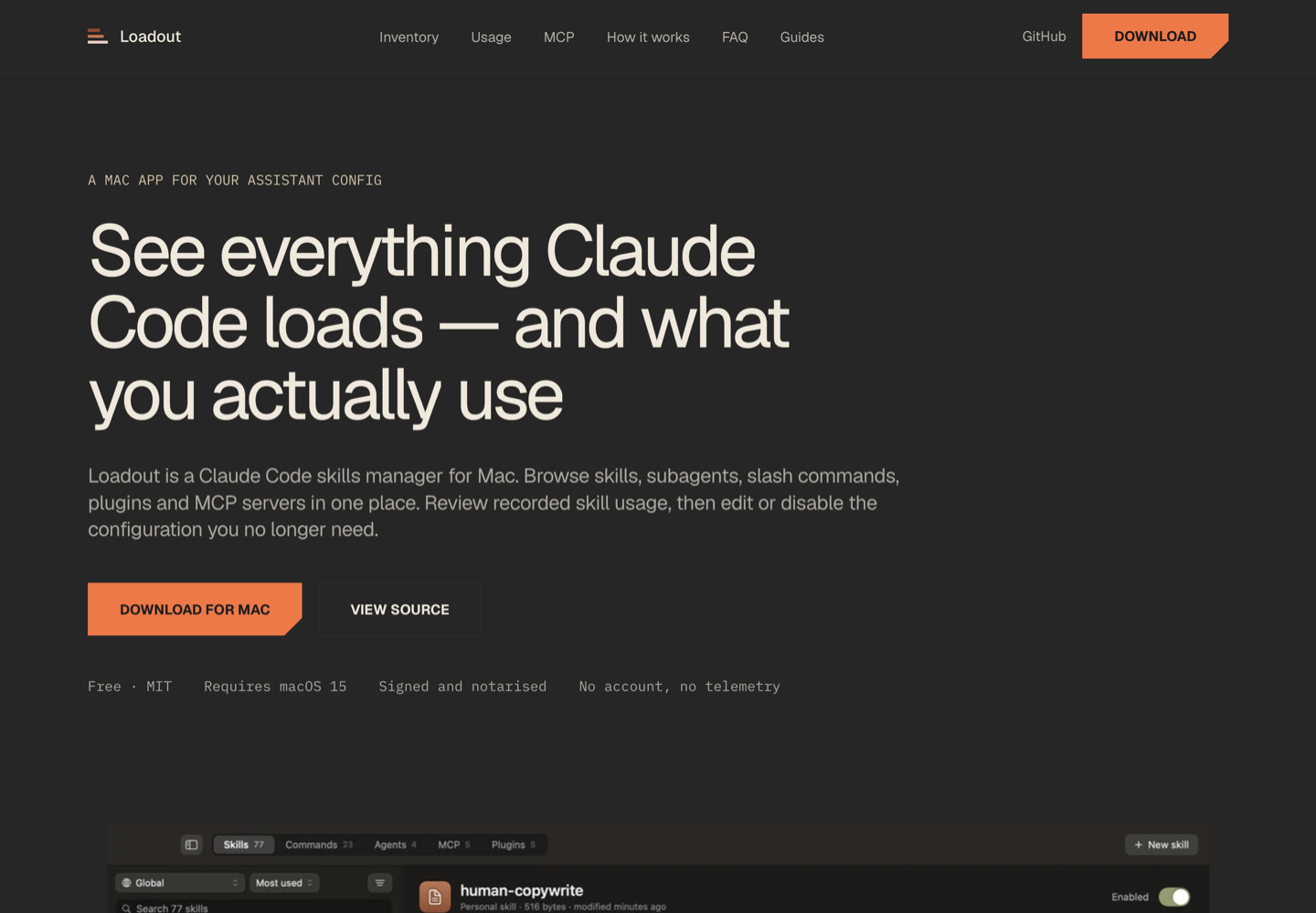 Loadout website screenshot